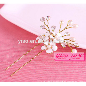 fashion crystal pearl wedding alloy hair pin